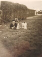 WWII Photo Two Men Laying in Grass on Air Base Vintage Military B&W Australia ? picture