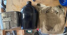 Vintage 1918 US Army canteen and pouch Rare Military I Believe It’s Glass picture
