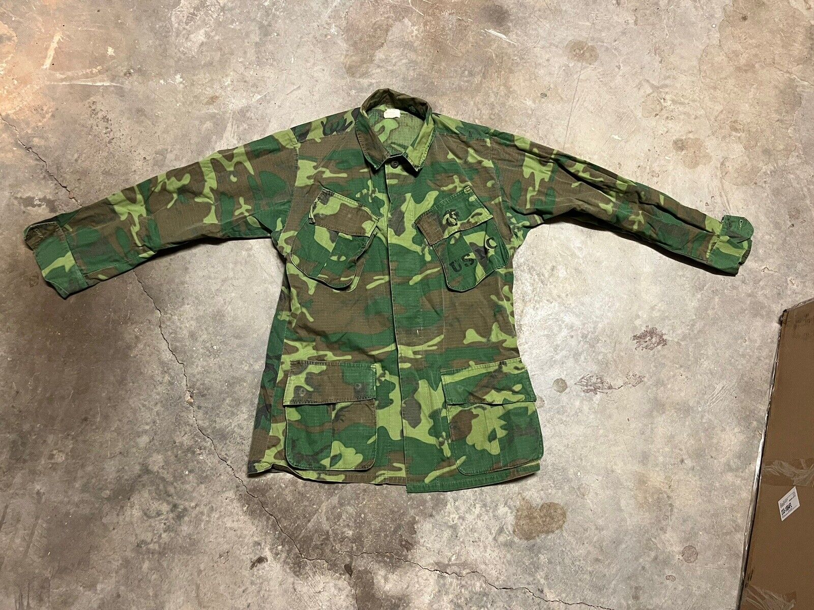 USMC Camo Poplin Slant Pocket Jacket And Pant Set  ERDL Camouflage Class 2