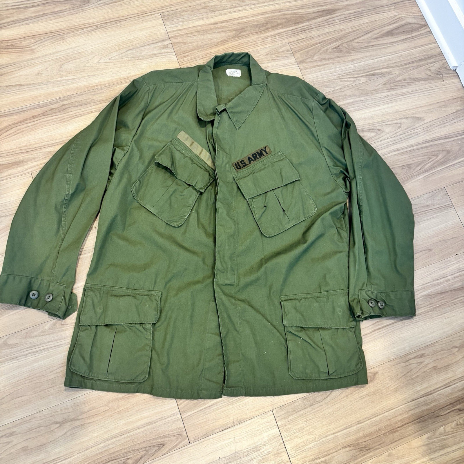 Vintage 60s Vietnam Jungle Jacket OG-107 Coat Mens Xl Regular Slant Pocket