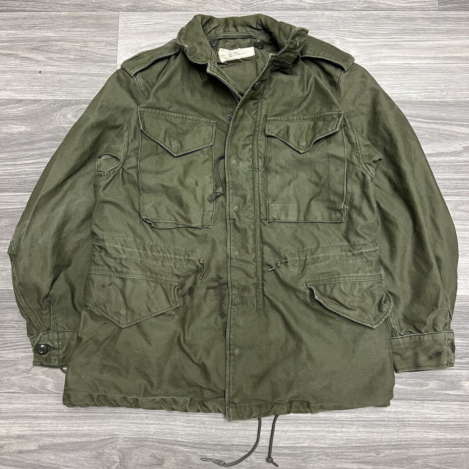 Vintage 50s US Army OG107 Cold Weather Field Jacket Mens Small Coat Military