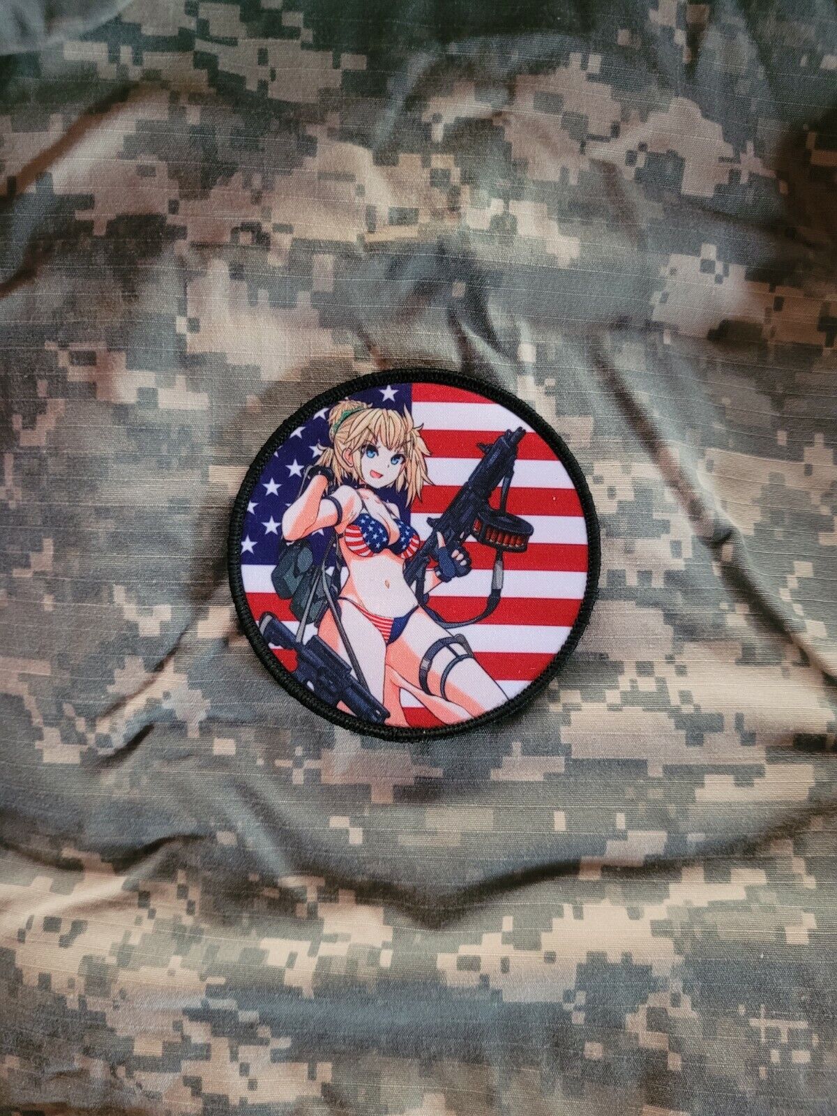 American Bikini Girl USA Army waifu female pinup morale airsoft anime war patch