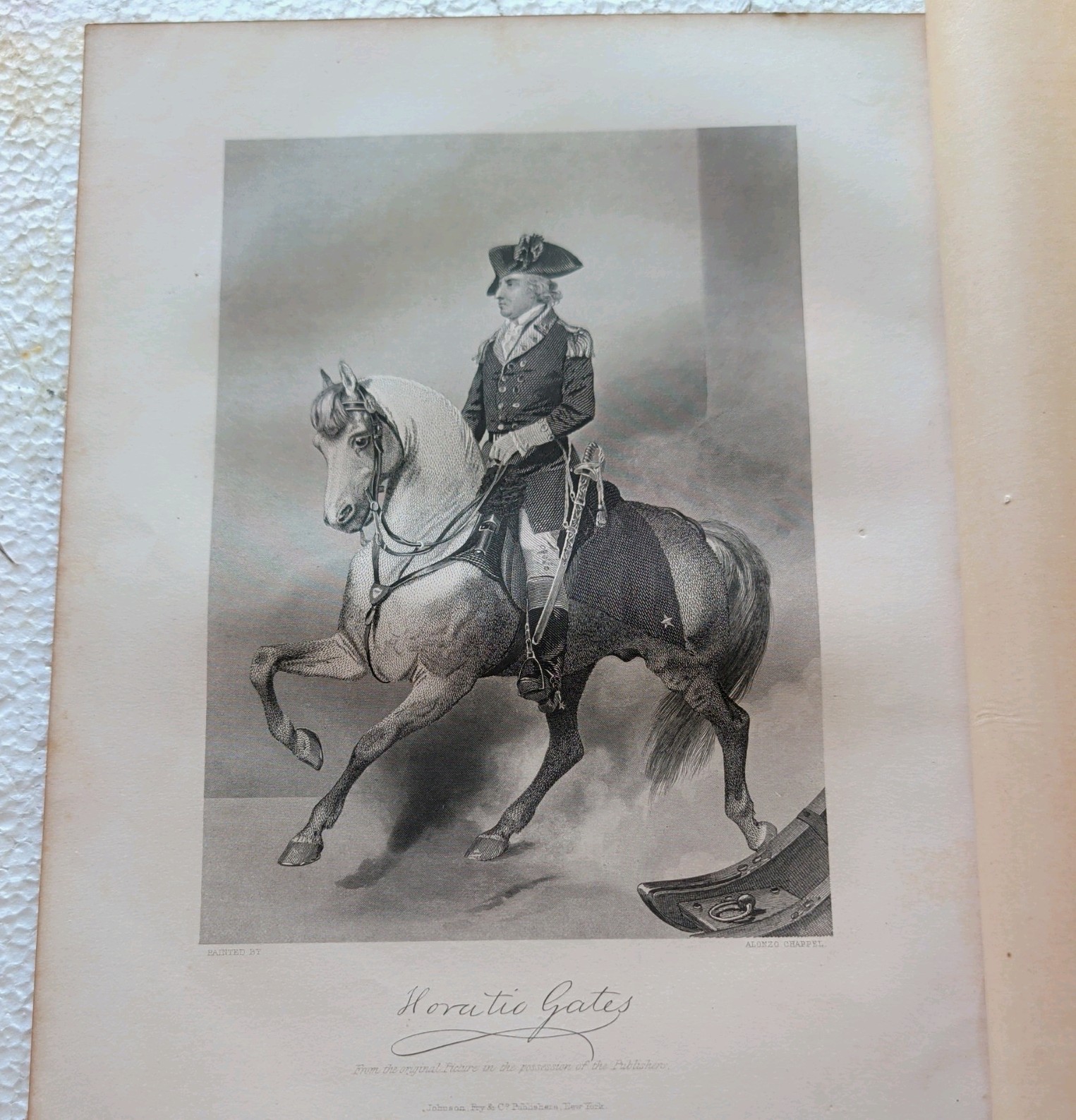 Antique Engraving American  Revolutionary War Hero Horatio Gates  1861 Original 