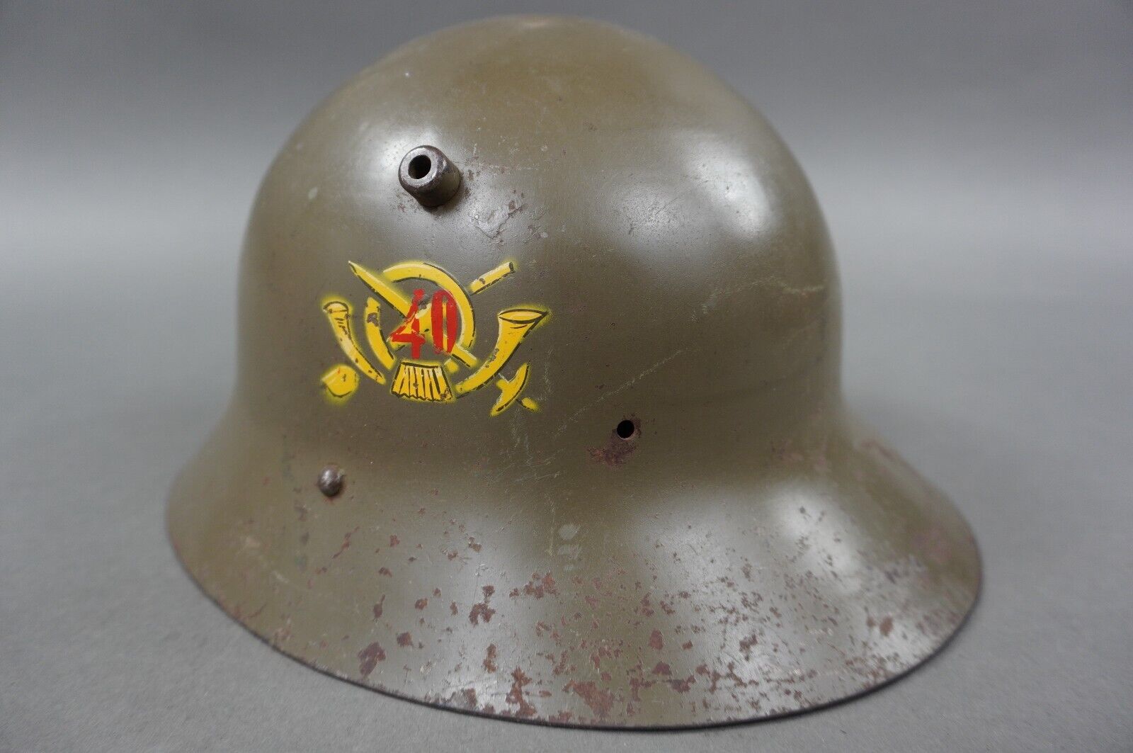 M36 Czech Helmet Original W/ Liner WWII Spanish Civil War