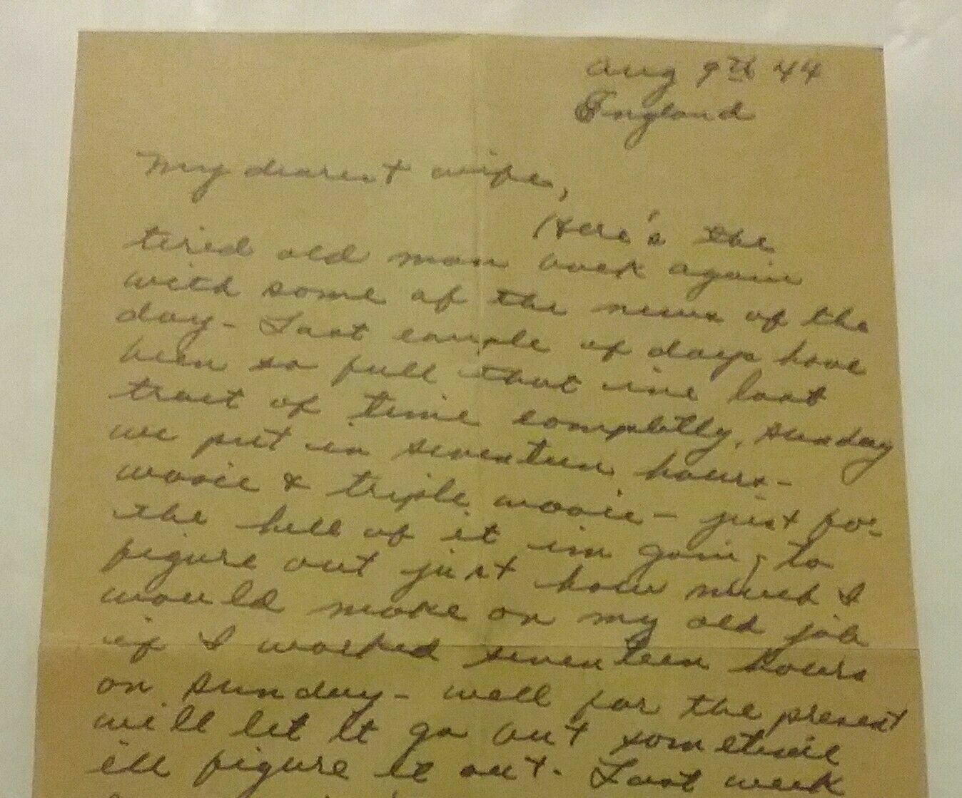 1944 WW2 facsimile LETTER FROM AMERICAN BASED IN ENGLAND UNIQUE INSIGHT INTO WW2