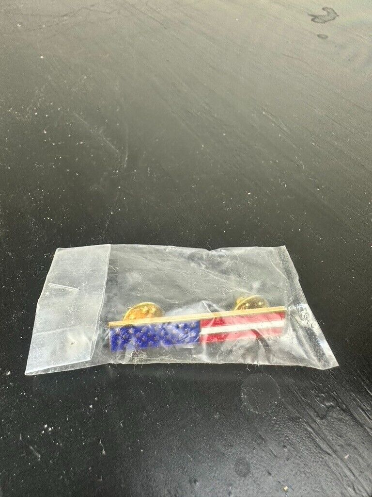 Vintage US Military Ribbon Bar Pin American Flag Patriotic Gift