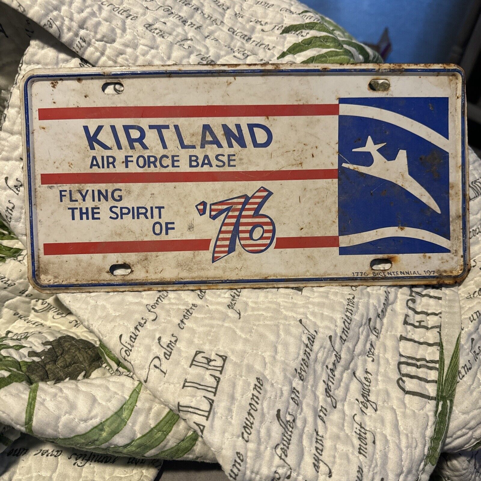 1976 US Air Force Kirtland Base Bicentennial License Plate Rare