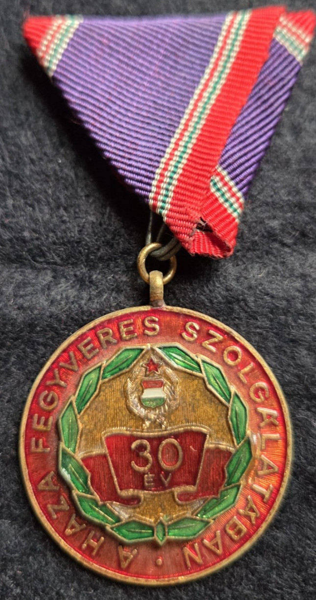 Hungarian People's Republic 30 Year Service Medal A Haza Fegyveres Szolgalataban