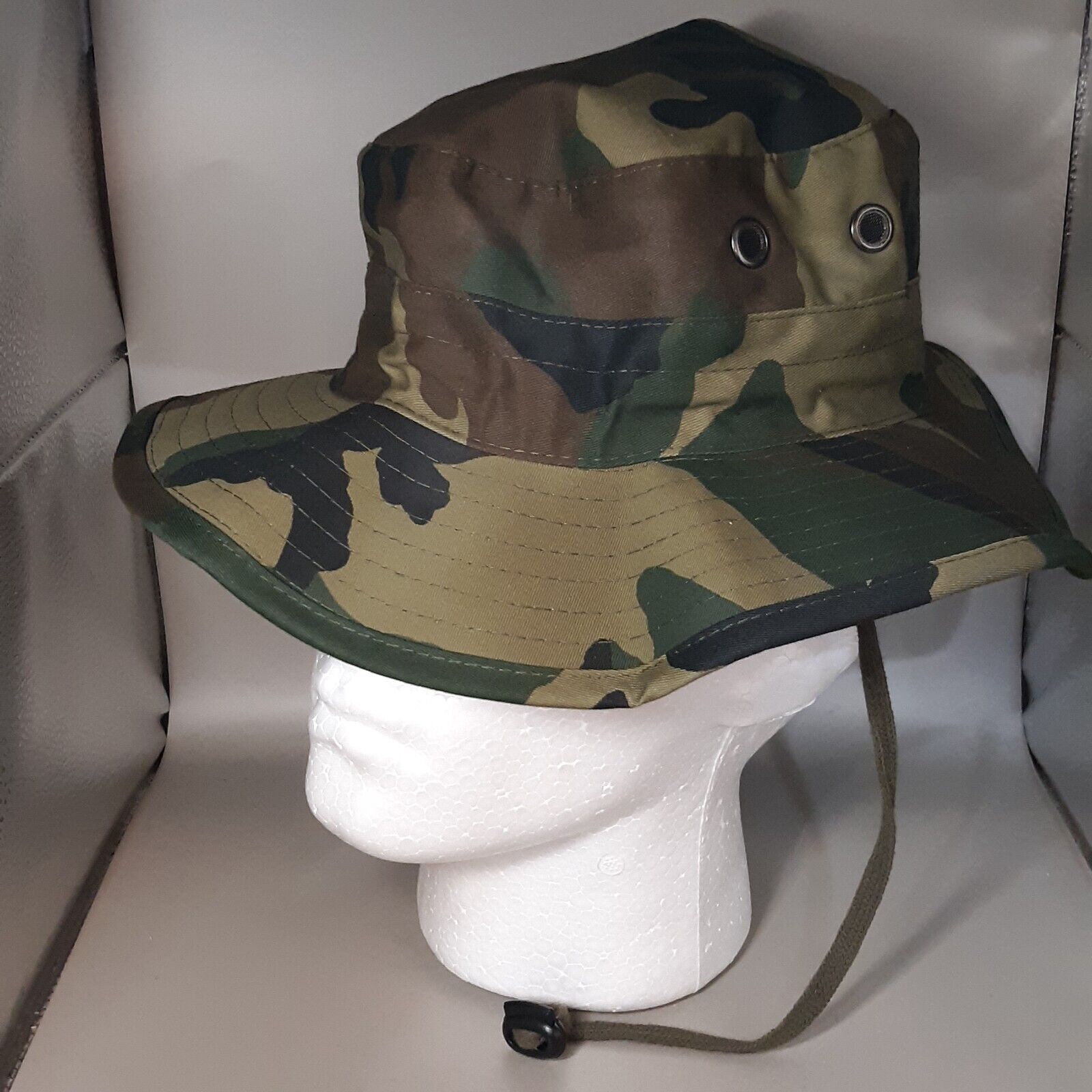 US Military Hat Sun Hot Weather Woodland Camo Type II Boonie Bucket Hat 8