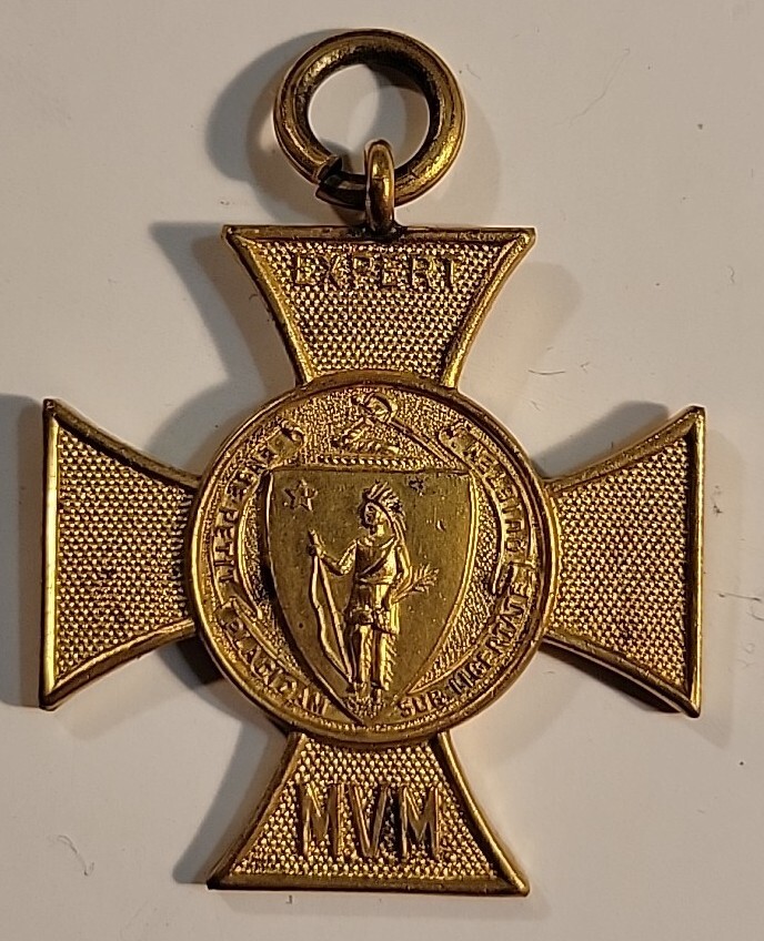 MVM Massachusetts Volunteer Militia Expert Medal 1909 marksman