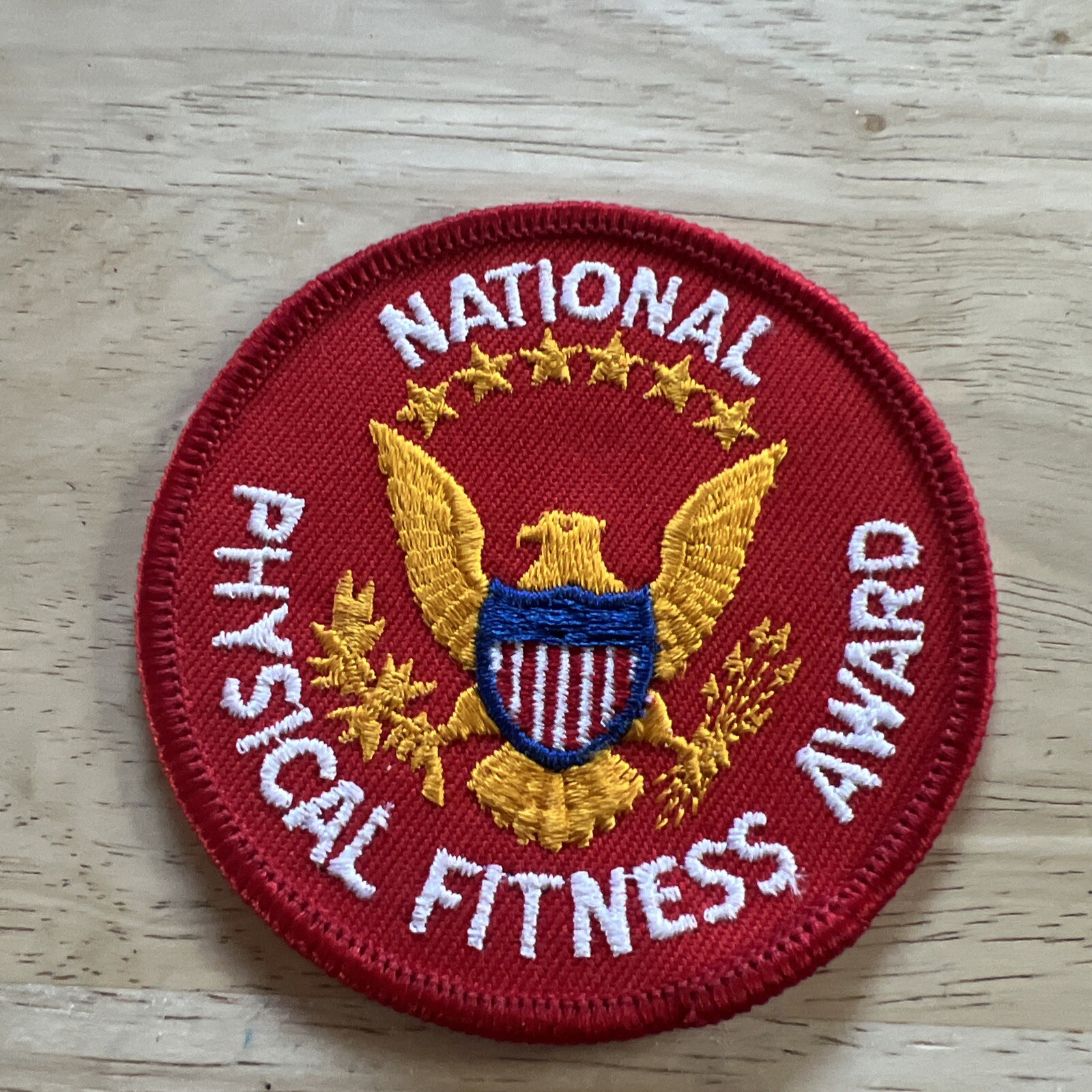 Vintage Patch National Physical Fitness Award Presidential Seal Embroidered Red 