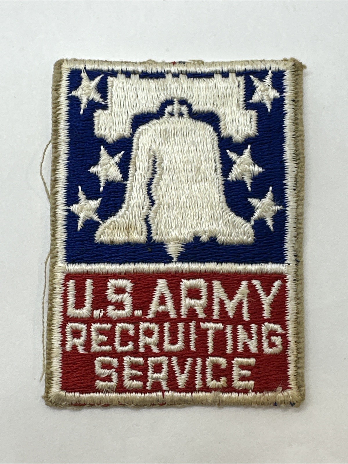 WWII US Army Recruiting Command Cut Edge Patch Red White Blue 2x3