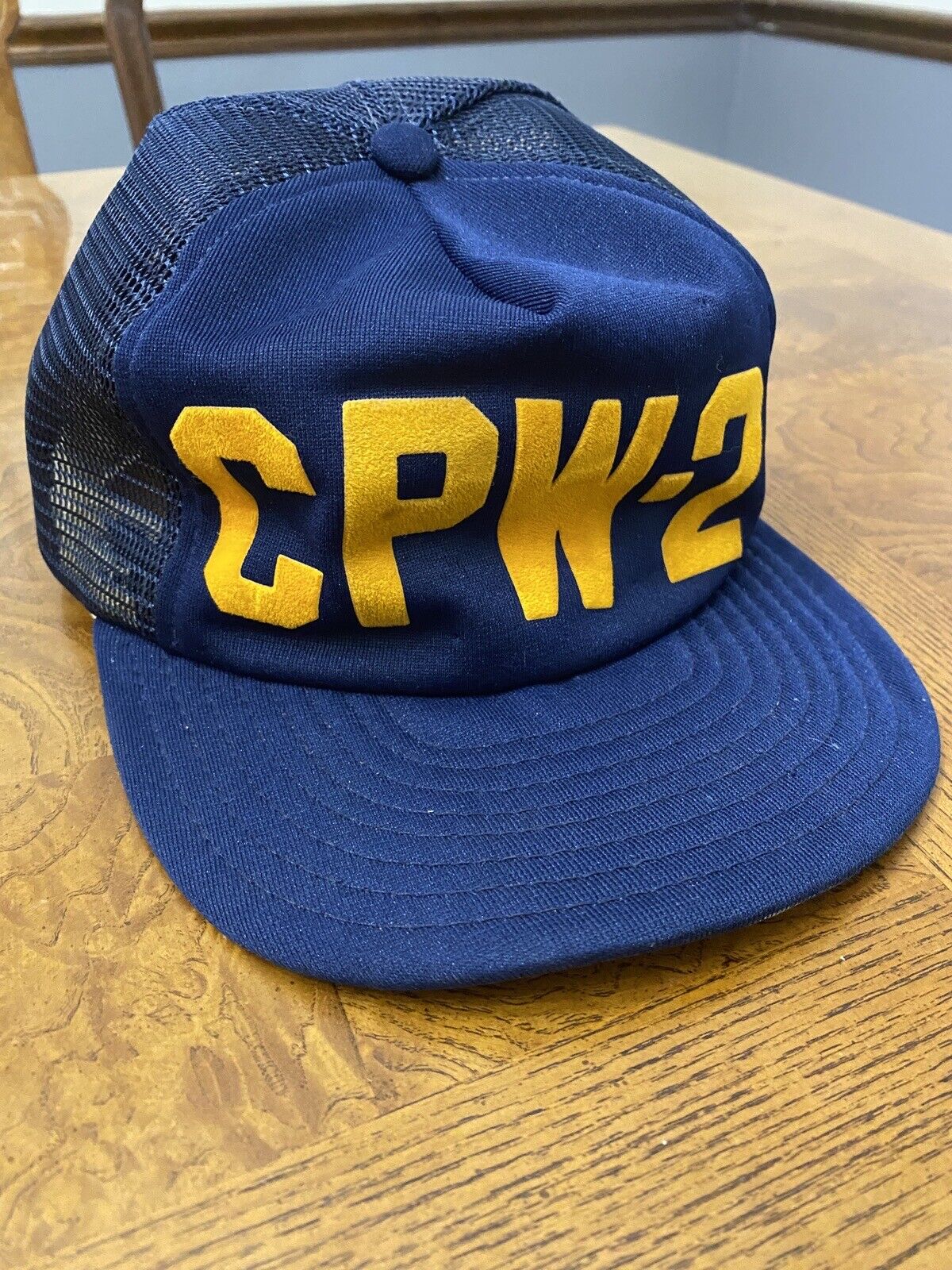 Vintage US Navy Patrol Squadron Military CPW-2 Rare Hat Blue and Gold
