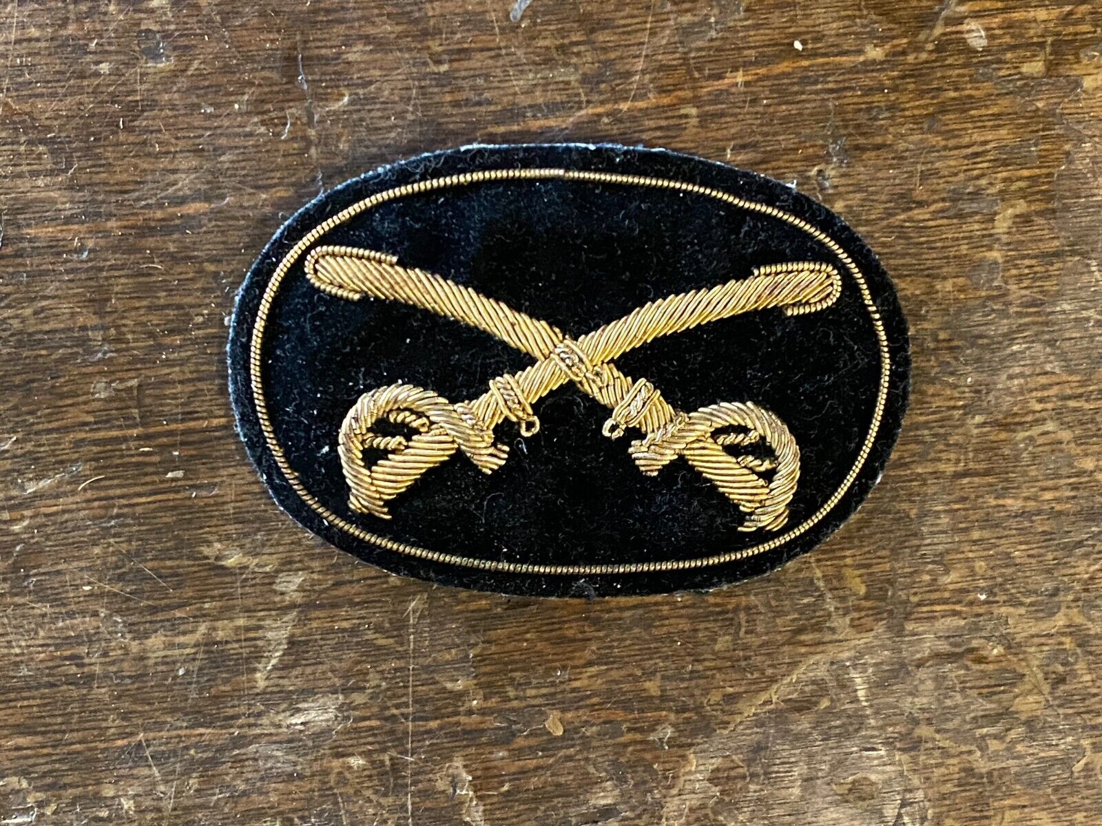  CIVIL WAR OfficersCavalry Cap Kepi Insignia / Gold Bullion Hat Badge