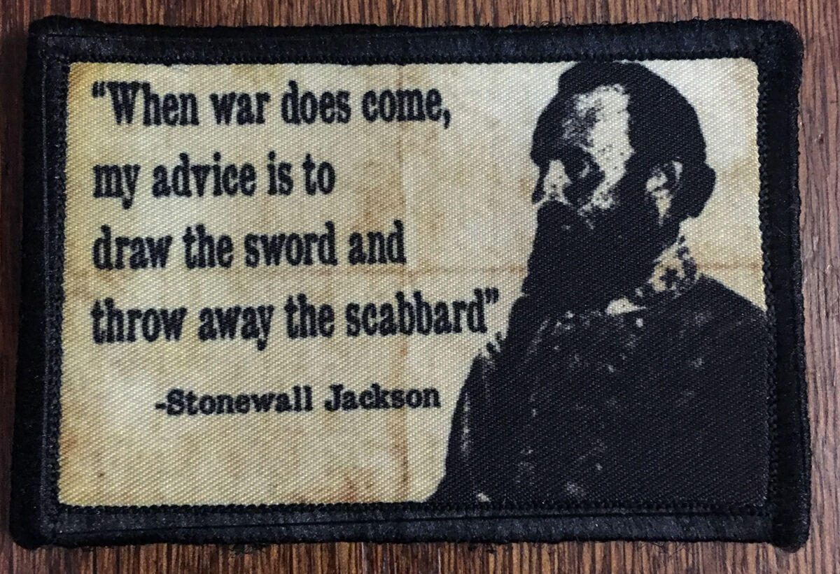 Civil War Stonewall Jackson Morale Patch Tactical Military Army Badge Hook Flag