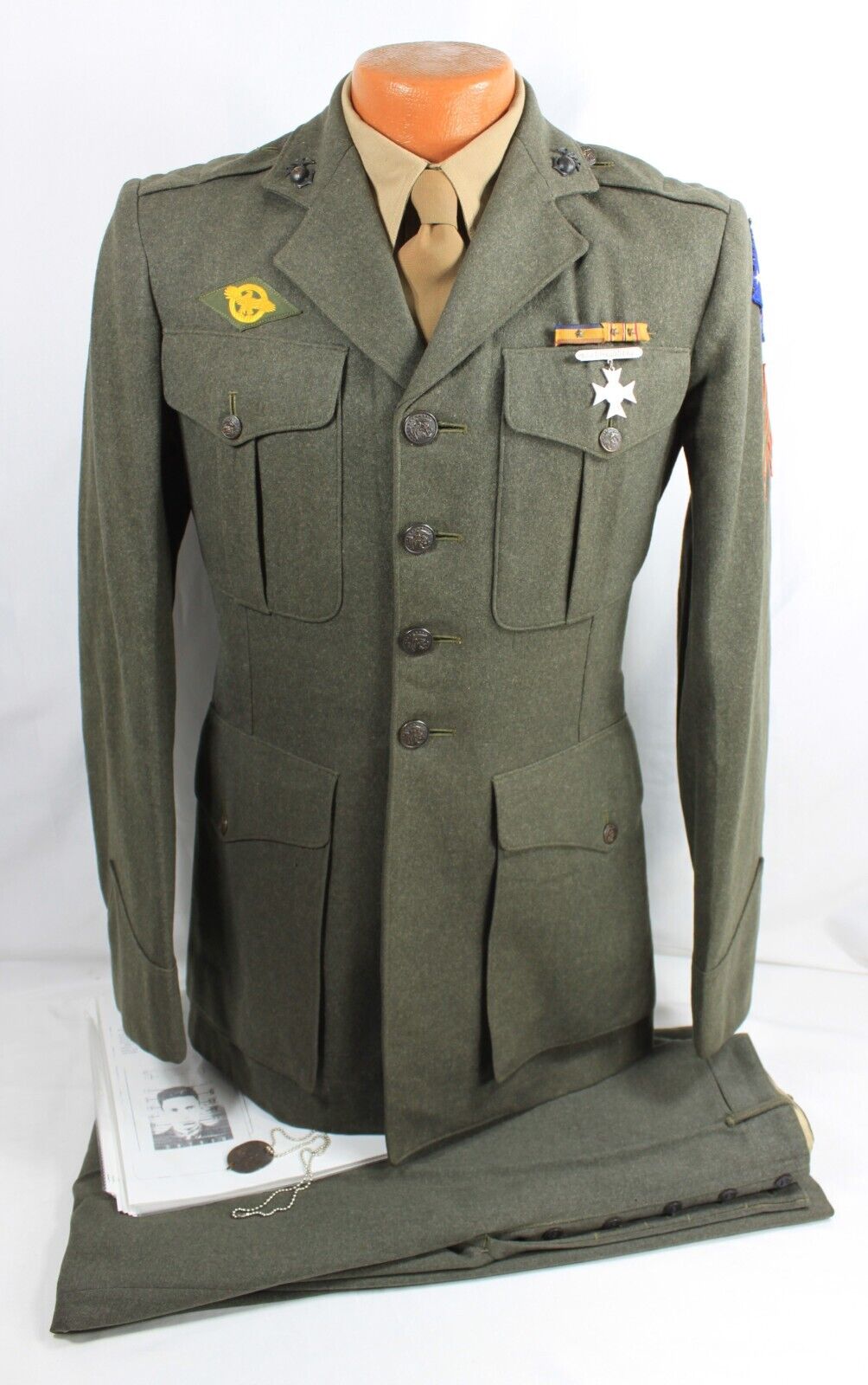 Named WW2 Guadalcanal Veteran USMC Wool Uniform ~ 1st Marine Division