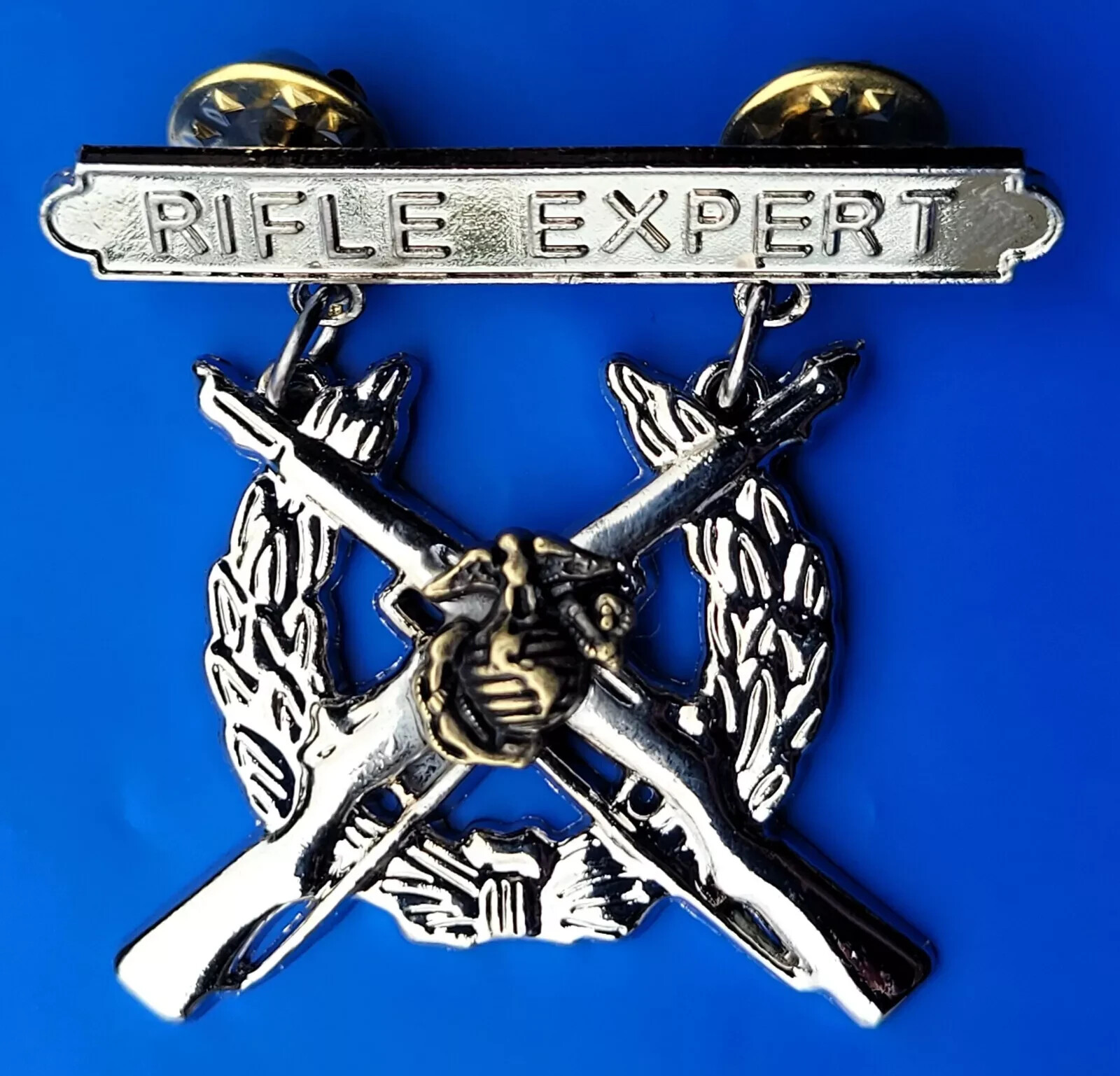 WWII US Marine Expert Rifleman EGA Badge Military Pin USMC Marksman