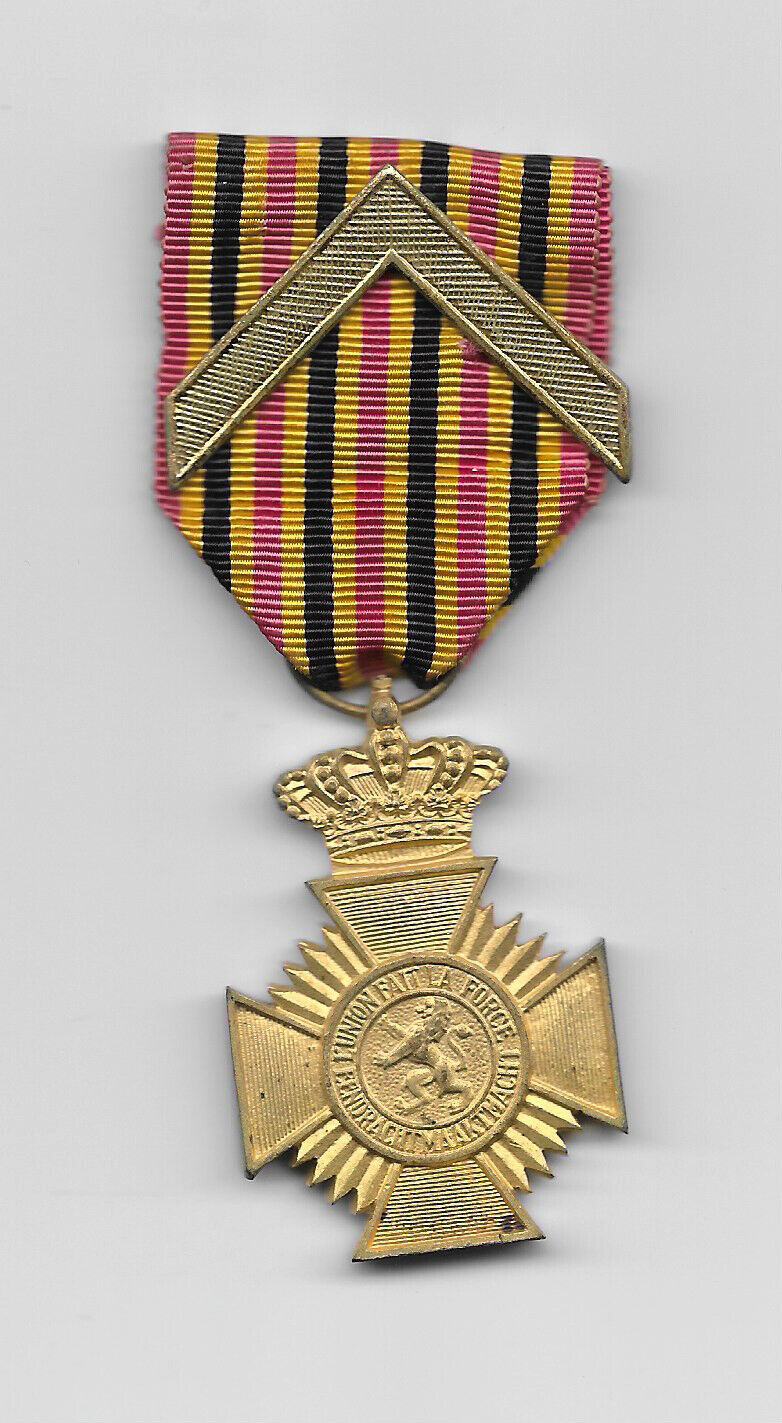 Belgium WW1 Military Decoration Loyal Service I Class Cross Chevron Medal