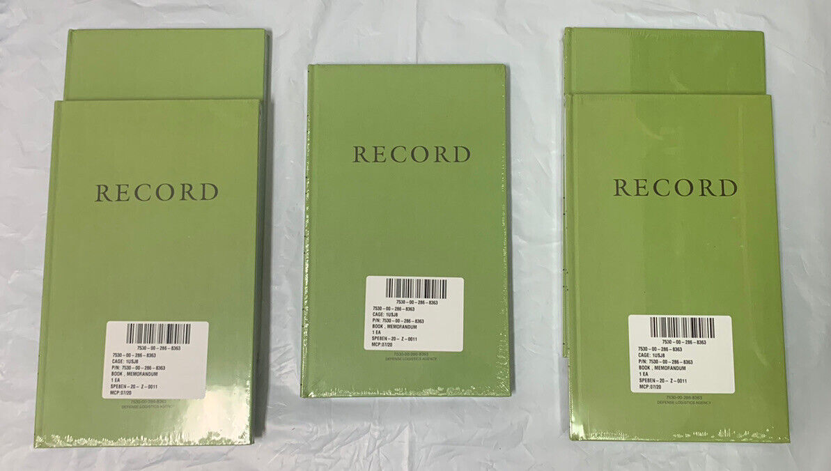 Lot of 5 - Green Military Log Book, Record Book, Memorandum Book - 14\