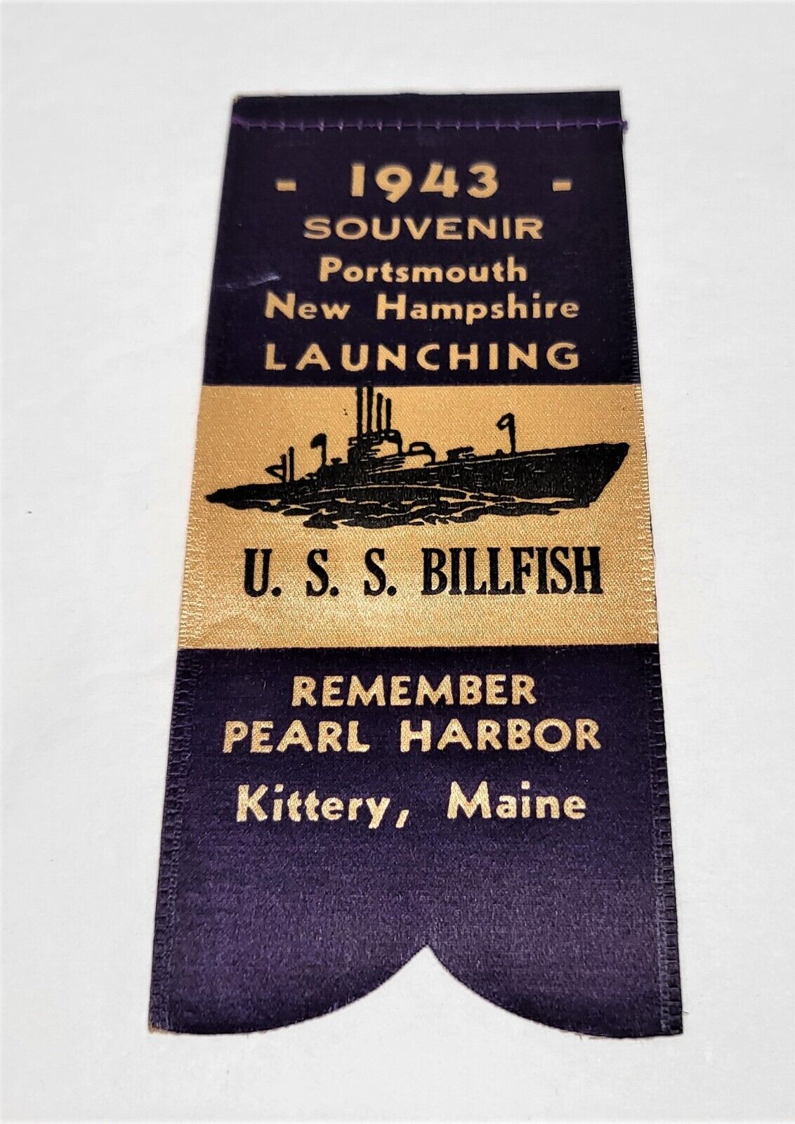 WW2 Submarine Launch Ribbon U.S.S. BILLFISH