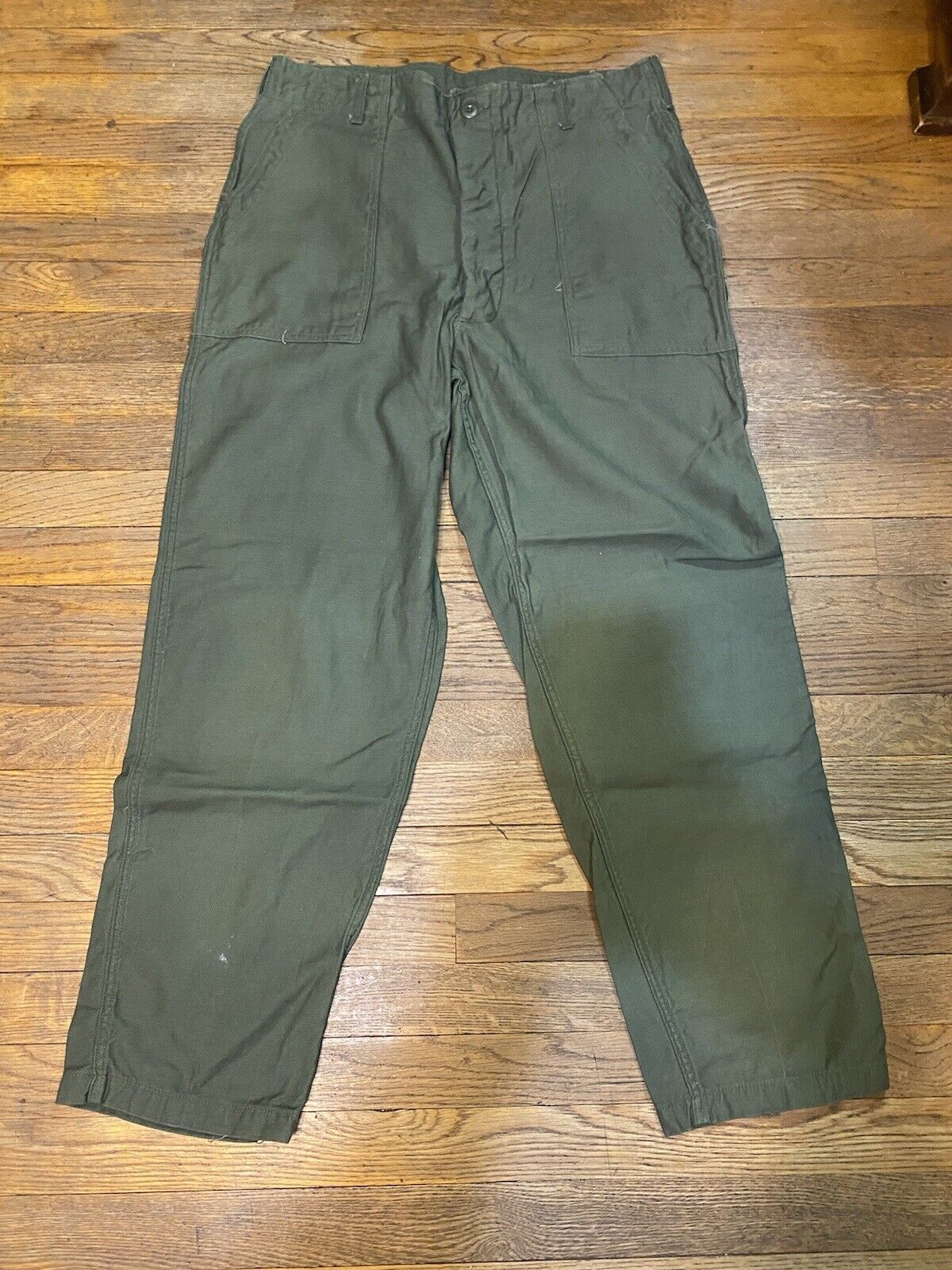 Vintage 70s Military Sateen Pants Trousers Vietnam Era OG-107 Army mens 38x31 US