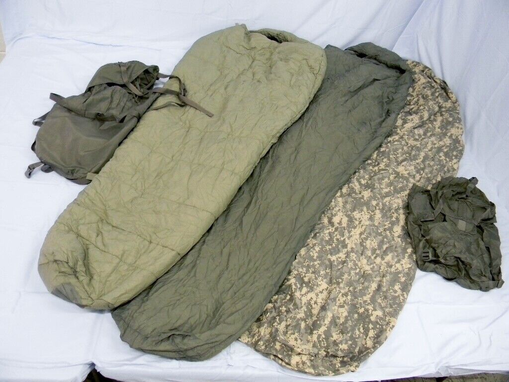 U.S.ARMY ACU ECWS 5 PARTS MODULAR SLEEPING BAG SYSTEM  MILITARY SURPLUS IN NICE 