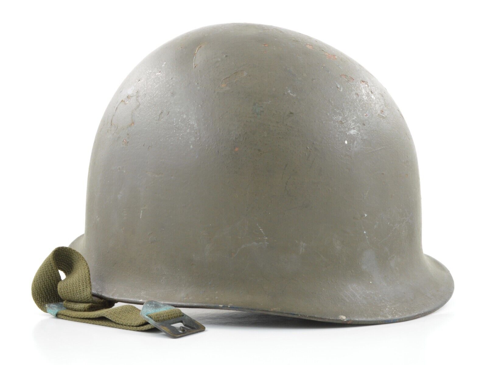 Original & Unusual U.S. M1 Helmet Shell W/ WWII OD#7 Chinstraps Prototype/Clone?