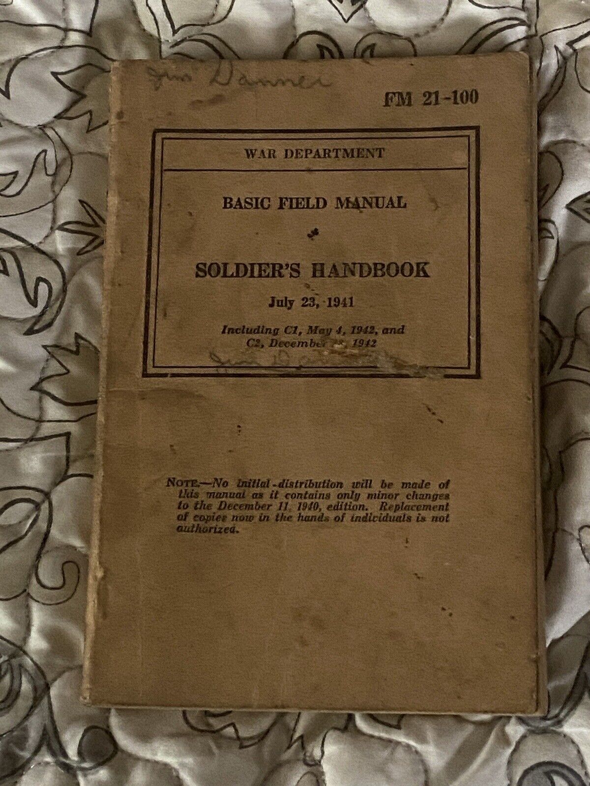 Vintage BASIC FIELD MANUAL SOLDIER\'S HANDBOOK 1940’s