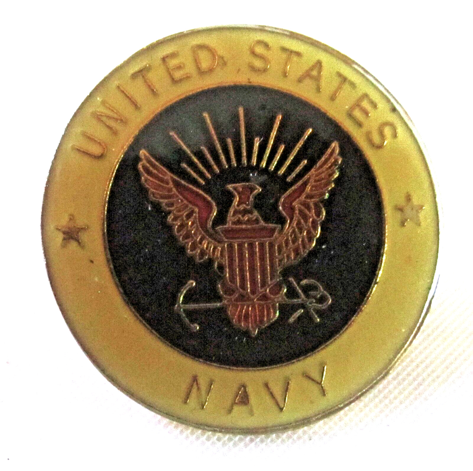 UNITED STATES NAVY - Vintage 1 Inch Round Lapel Pin