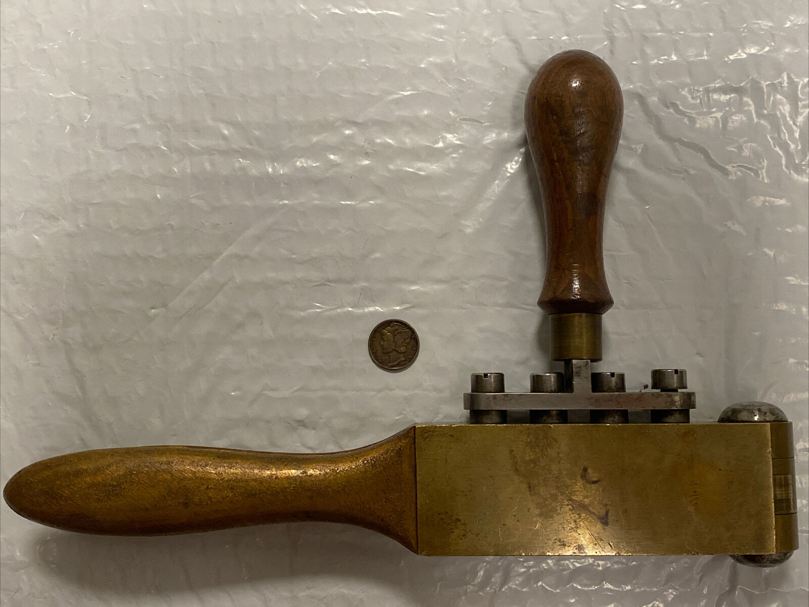 Civil War Brass Arsenal .56 Caliber Minie Gang Bullet Mold W Plugs. Ex G. Moller