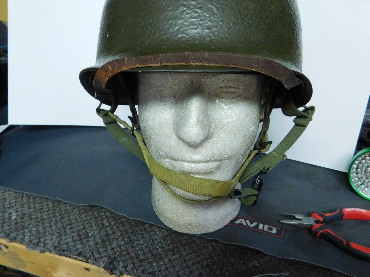 WW2 11th Airborne helmet with jump liner..Named to Major.Mid-late war...Original