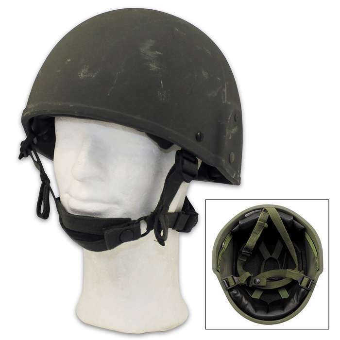 Real British Military Surplus Helmet Combat Army GS MK6 Original Brodie Chin