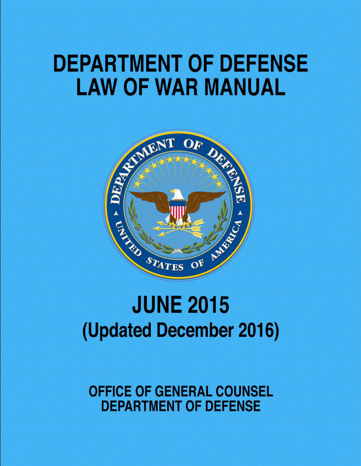 ON DATA CD 1,236 pg. DOD LAW OF WAR MANUAL - UPDATED + CONFLICT / ETHICS BONUSES
