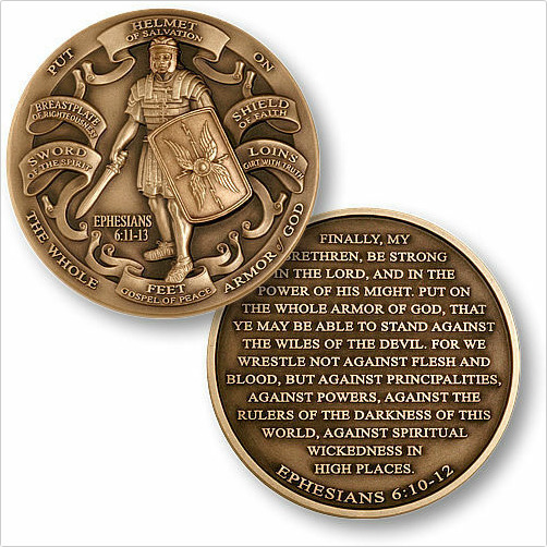 Armor of God Commemorative Challenge Coin High Relief Ephesians 6:10-12 
