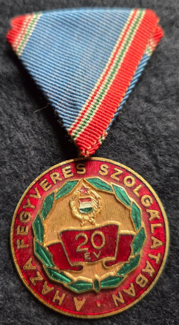 Hungarian People's Republic 20 Year Service Medal A Haza Fegyveres Szolgalataban
