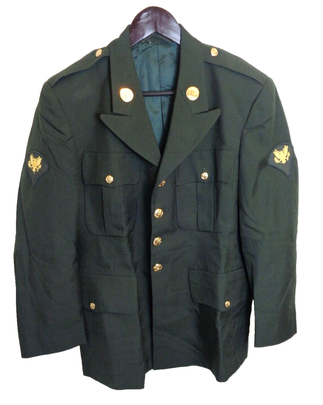 US Military Army Green Coat Sz 41S Wool/Poly Blazer Jacket Uniform Mens