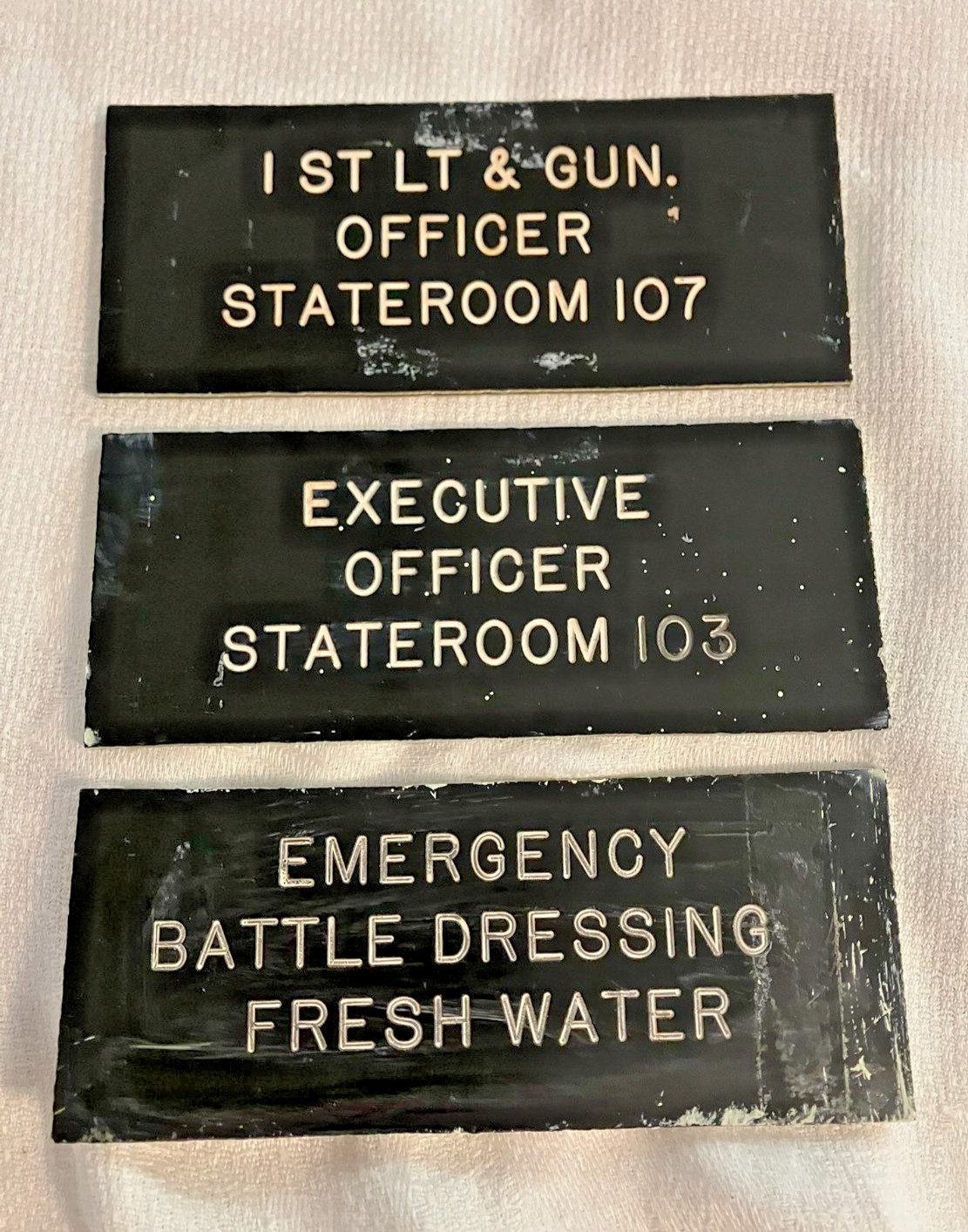 Vintage US Navy Ship Door Signs Lot XO Gunnery Officer Stateroom Battle Dressing