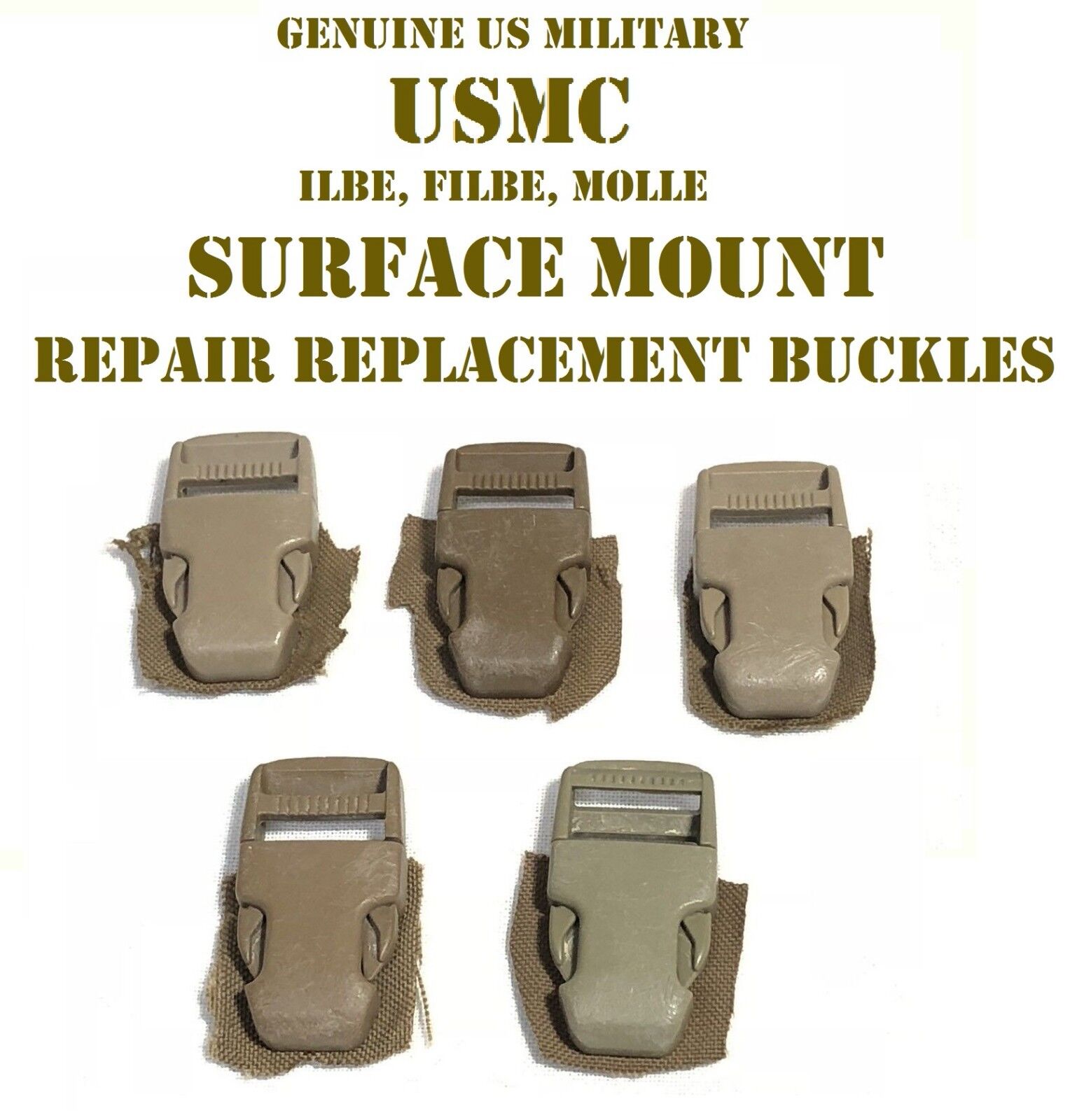 SURFACE MOUNT SIDE RELEASE REPAIR BUCKLES 5 SETS 1