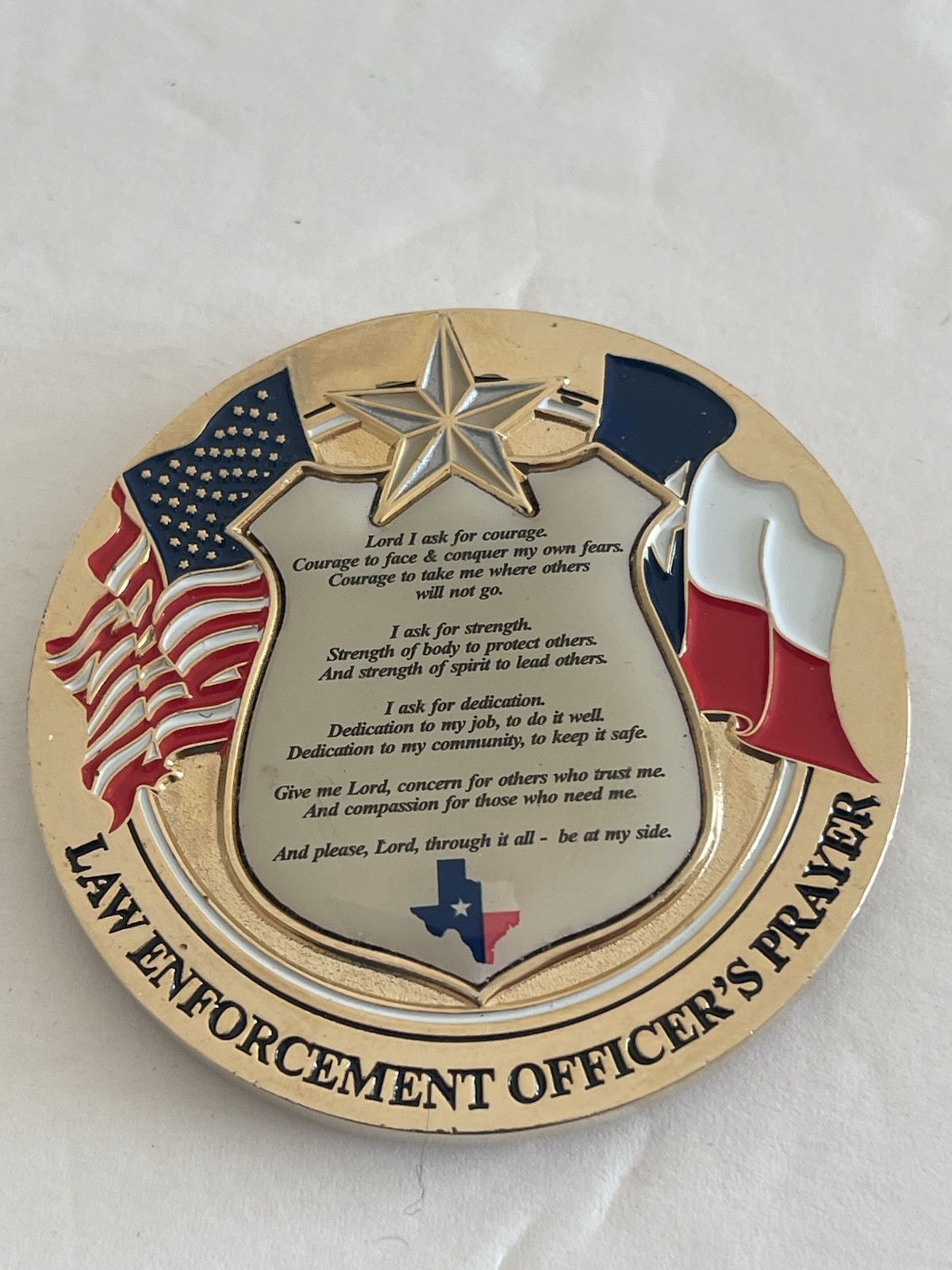 Law Enforcement Officer’s Prayer Challenge Coin Saint Michael The Protector