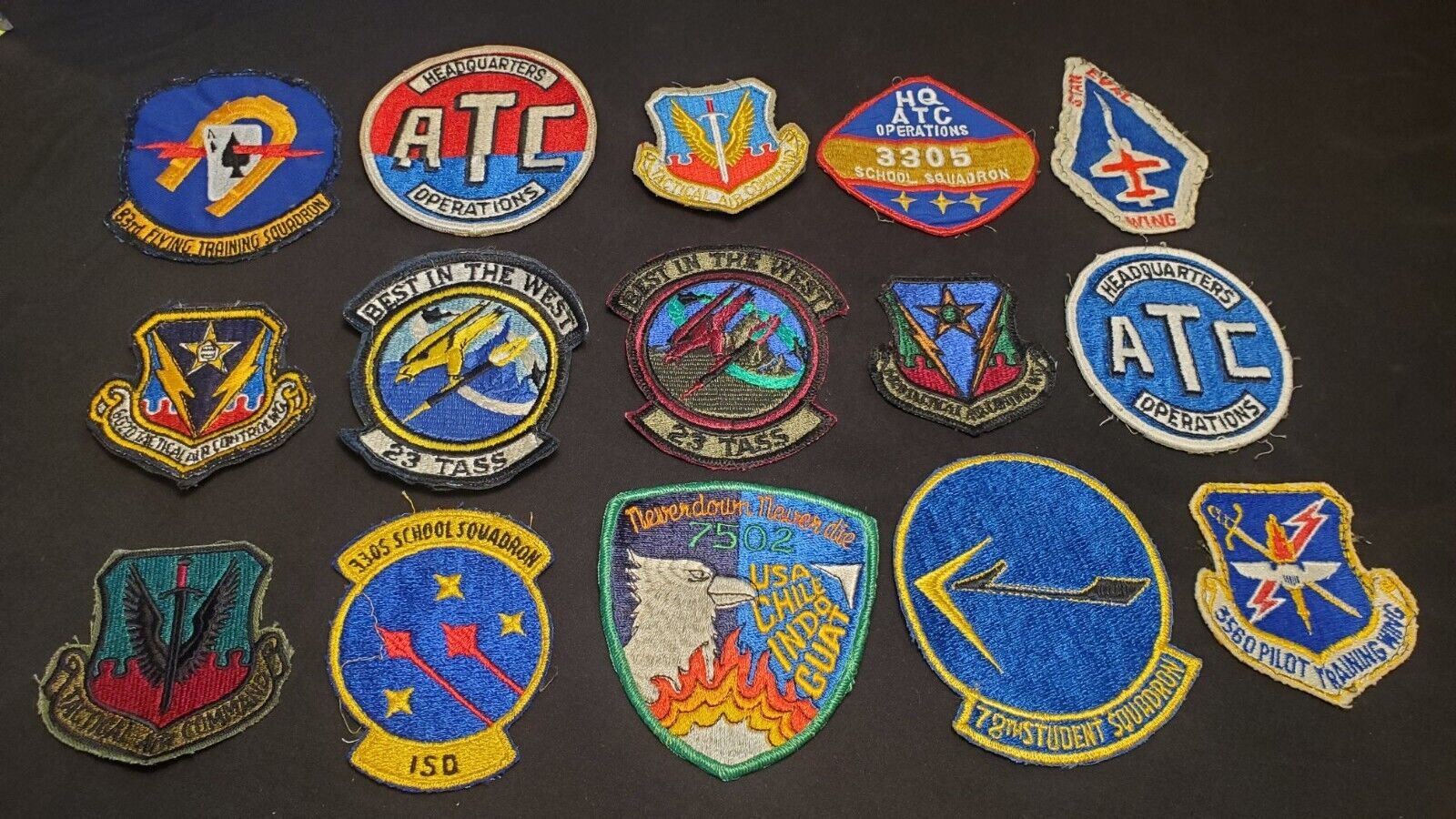 VINTAGE US MILITARY - Lot x 15 Patch - Air Force Fighter Pilot USA 