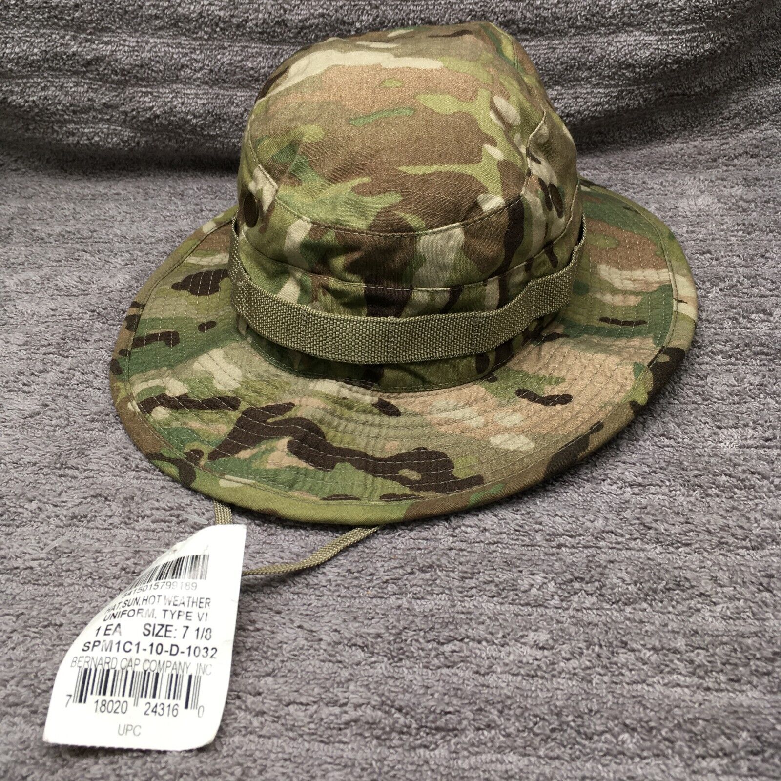 US Army Hat  Size 7 1/8 Multicam Hot Weather Sun Boonie Military Bernard Cap Co
