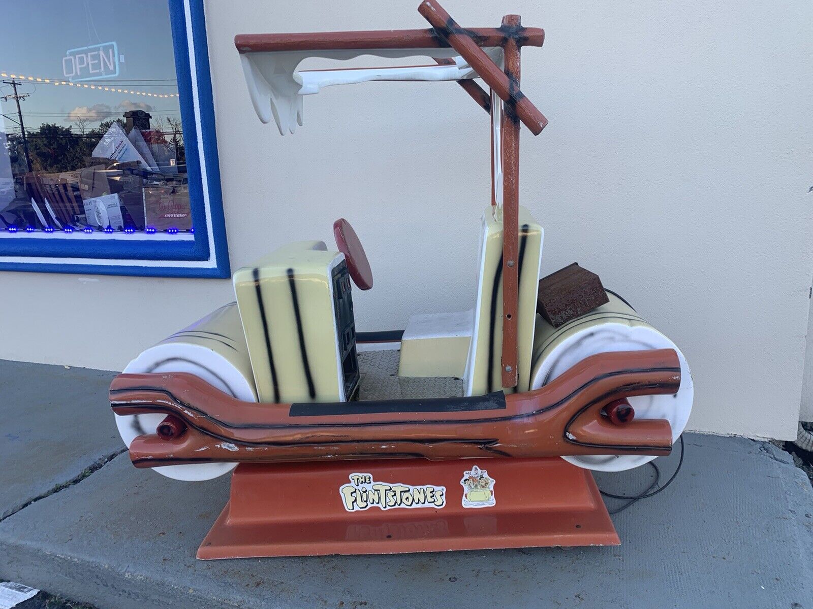Fred Flintstone Coin operated Flinstones Car Vintage Store Front Kid Kiddie Ride