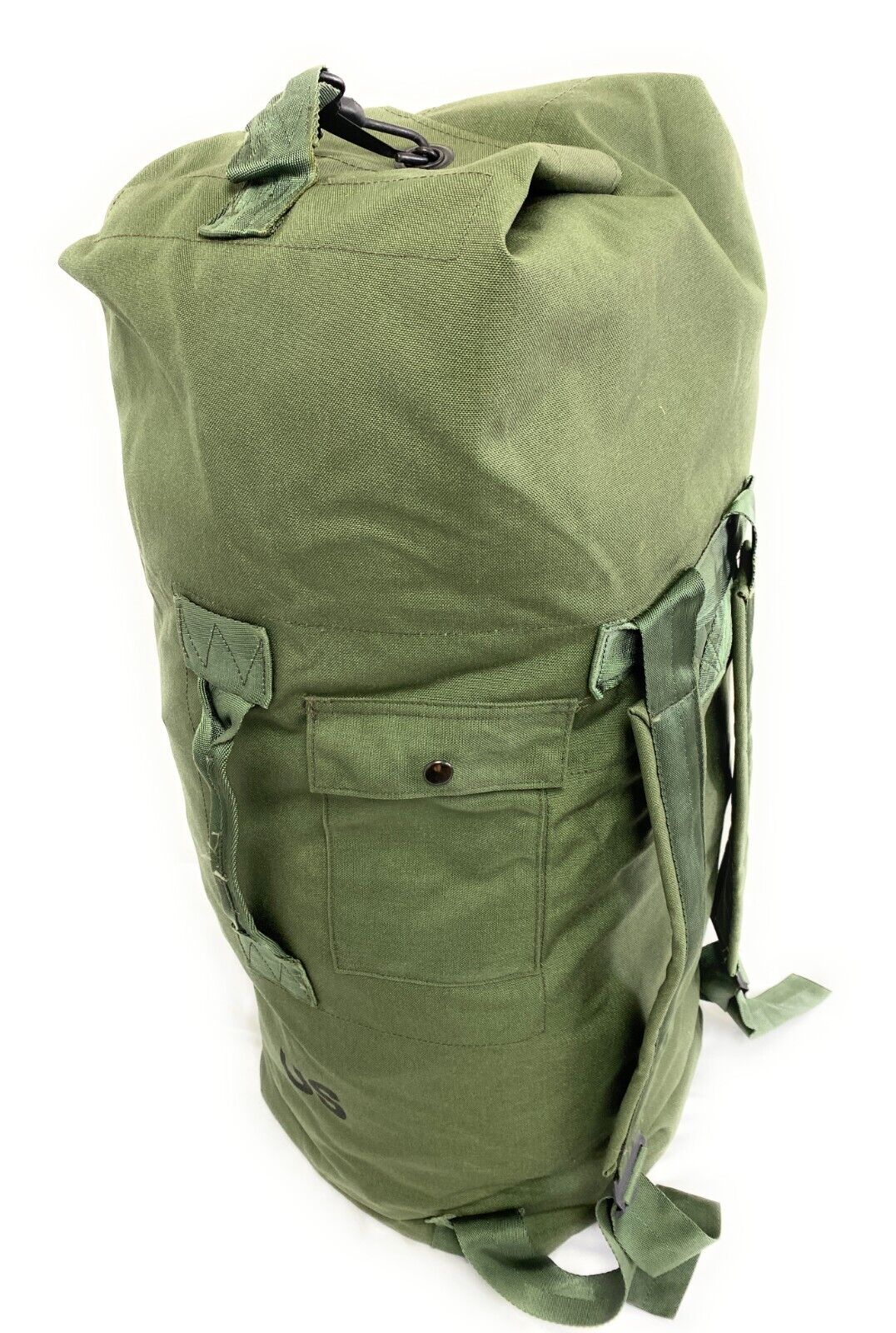 Military Duffle Bag, OD Green Nylon Sea Bag Carry Straps Army 8465-01-117-8699