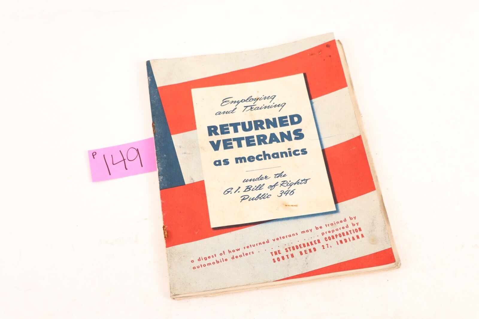 WWII Era Book On Employing and Training Returned Veterans as Mechanics