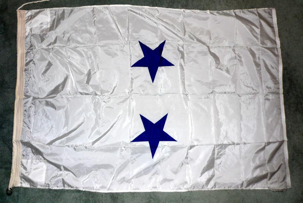 U.S. NAVY REAR ADMIRAL 2 STAR FLAG OFFICIAL RETIRED 4' X 4' WHITE