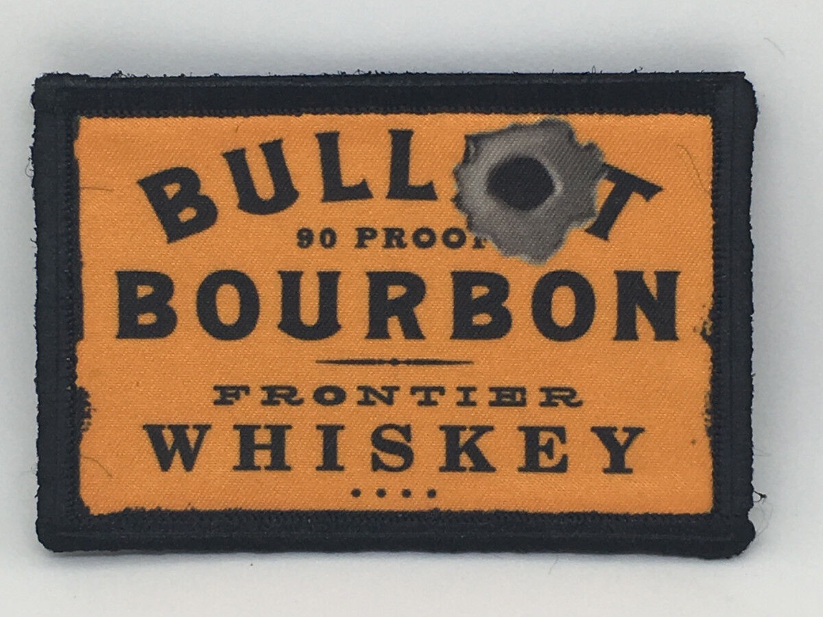Bullet Bourbon Whiskey Morale Patch Military Tactical Army Flag USA Hook Badge