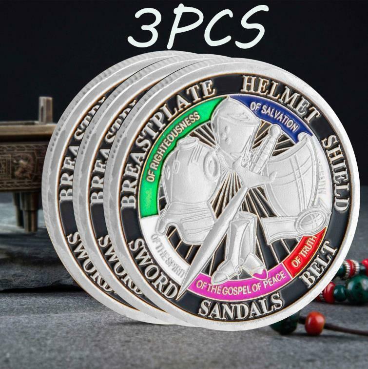 3 x Put On The Whole Armor Of God Commemorative Challenge Collection Silver Coin