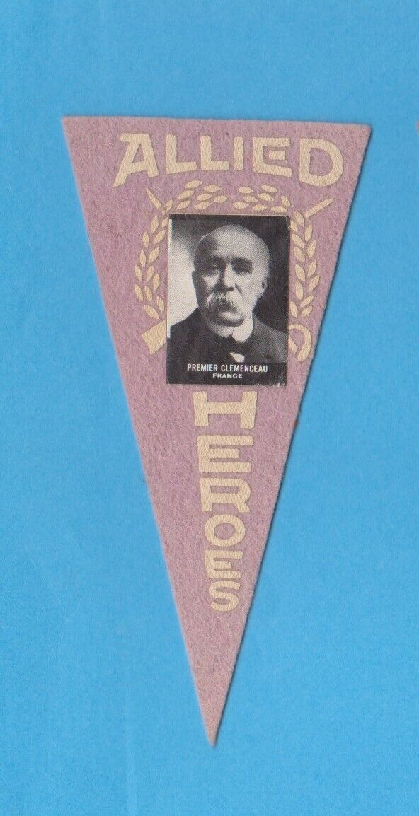 1910s BF1 Ferguson Bakery Allied Heroes felt Pennant Premier Clemenceau TOUGH