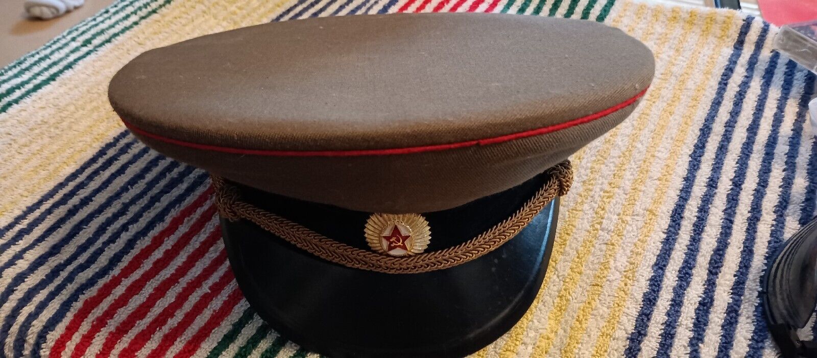 Vintage Russian military hat size 57 Soviet Union era Rusky Officer KGB used