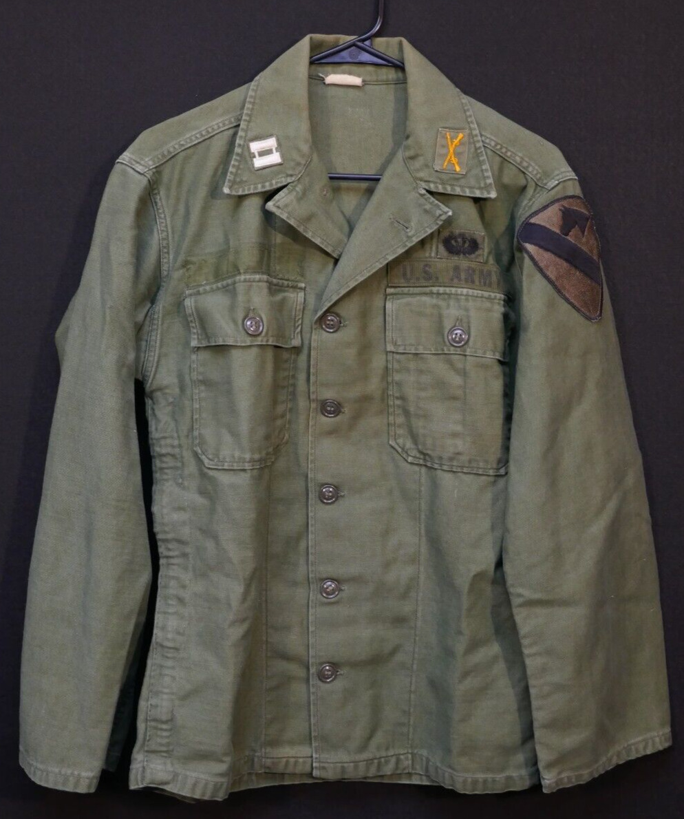 Vietnam War US Army 1st Cavalry Division Infantry Captain Uniform Shirt OG-107